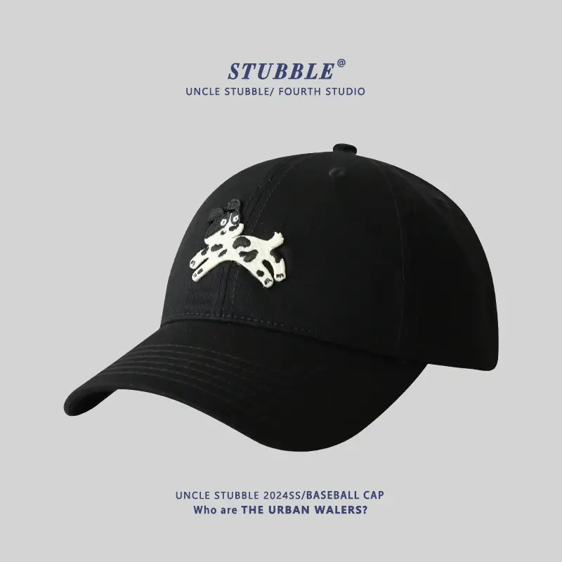 Korean Cartoon Dog Hat for Men Women Beige Black Red - Image 8