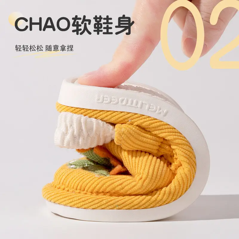 Spring and autumn cartoon cute dinosaur strap baby cotton slippers wholesale winter warm breathable indoor boys and girls slippers