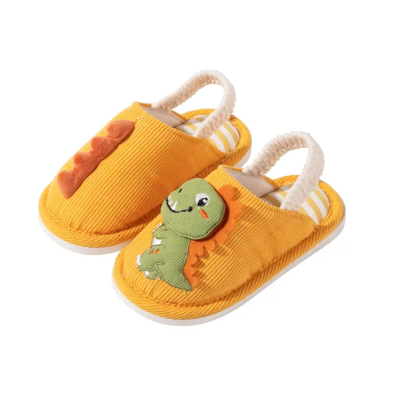 Spring and autumn cartoon cute dinosaur strap baby cotton slippers wholesale winter warm breathable indoor boys and girls slippers