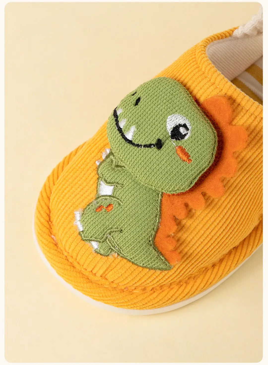 Spring and autumn cartoon cute dinosaur strap baby cotton slippers wholesale winter warm breathable indoor boys and girls slippers — feature 8