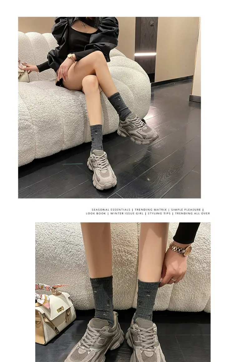 Retro Foot Shoes for Small Torre Women's 2024 Summer New Style Platform Thick Bottom All-match Breathable Casual Lightweight sneaker — feature 3