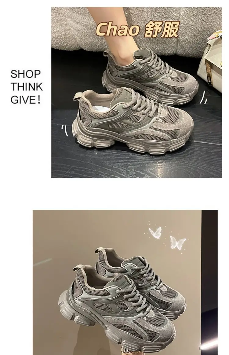 Retro Foot Shoes for Small Torre Women's 2024 Summer New Style Platform Thick Bottom All-match Breathable Casual Lightweight sneaker — feature 5