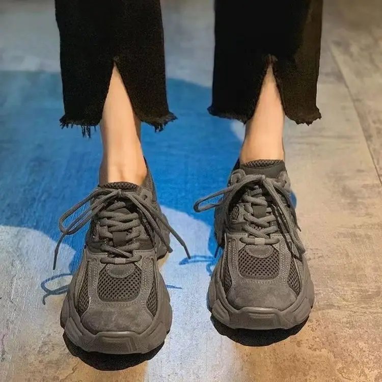 Retro Foot Shoes for Small Torre Women's 2024 Summer New Style Platform Thick Bottom All-match Breathable Casual Lightweight sneaker - Image 2