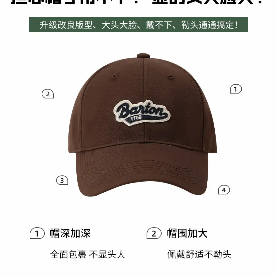 American Black Big Head Baseball Cap for Men - Image 12