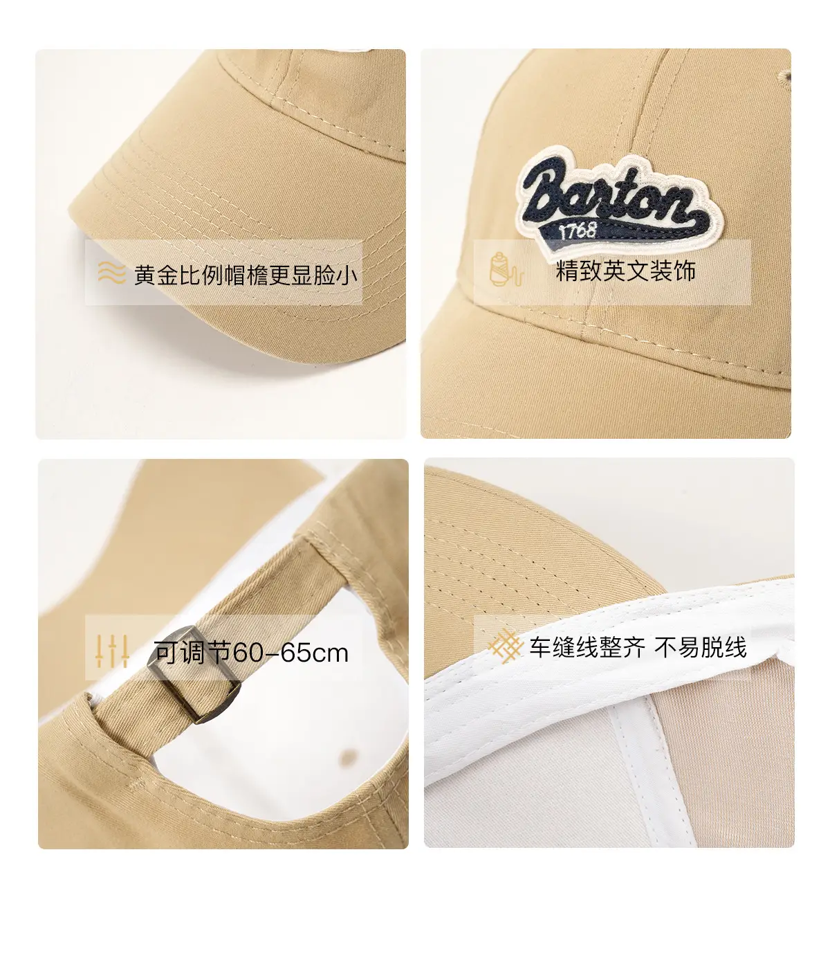 American Black Big Head Baseball Cap for Men — feature 7