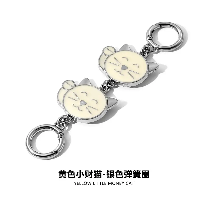 Cat Earrings Keychain Gold Black Decorative Chain - Image 3