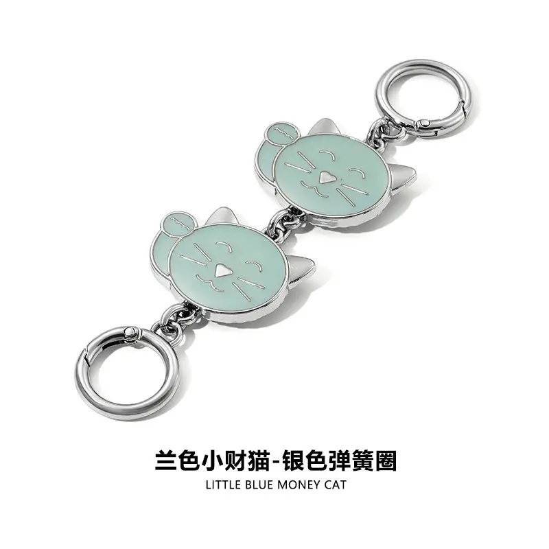 Cat Earrings Keychain Gold Black Decorative Chain - Image 5
