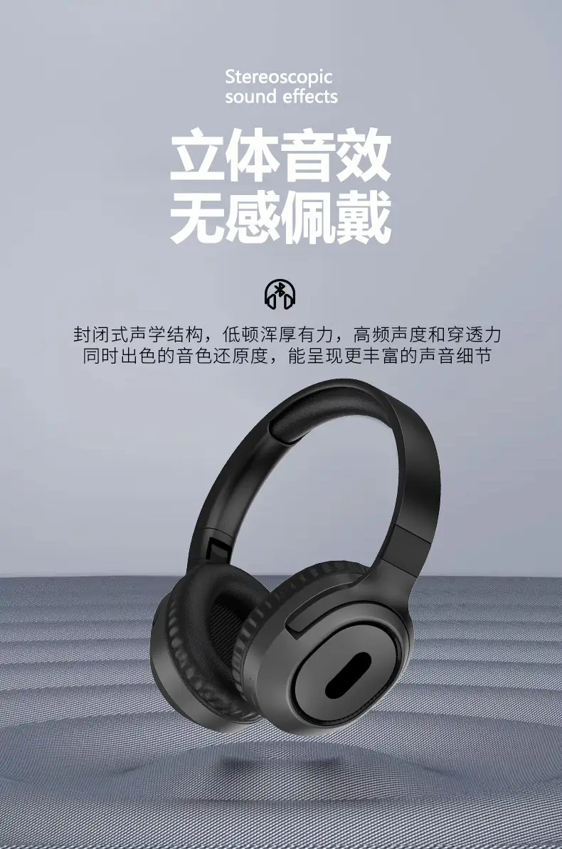 Wireless Bluetooth P3 Headphones Black White 4h Battery β feature 7