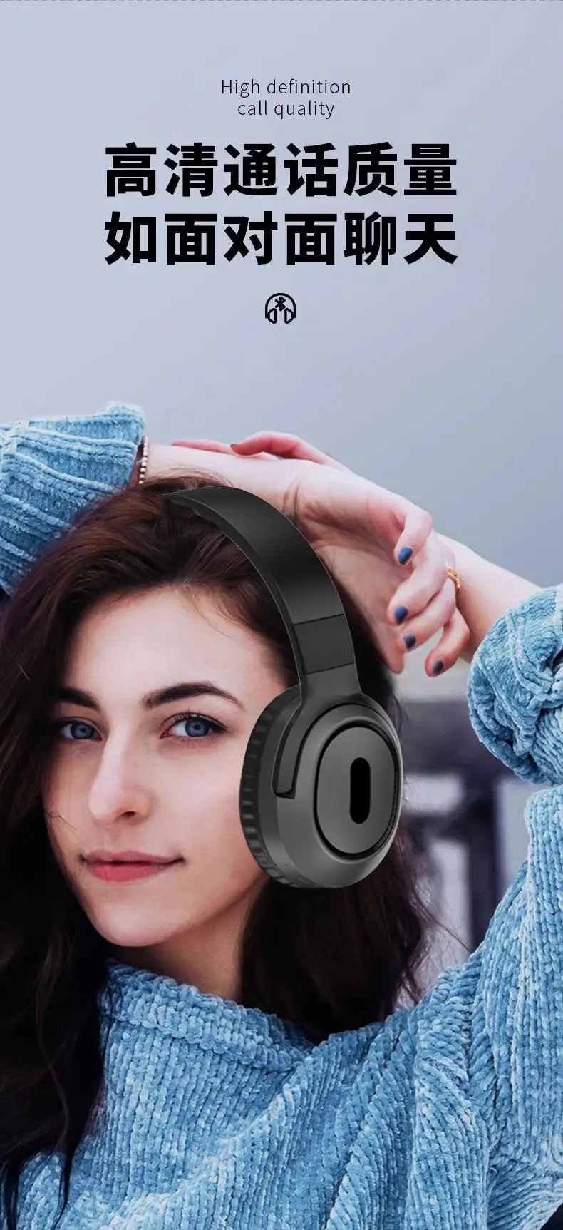 Wireless Bluetooth P3 Headphones Black White 4h Battery β feature 8