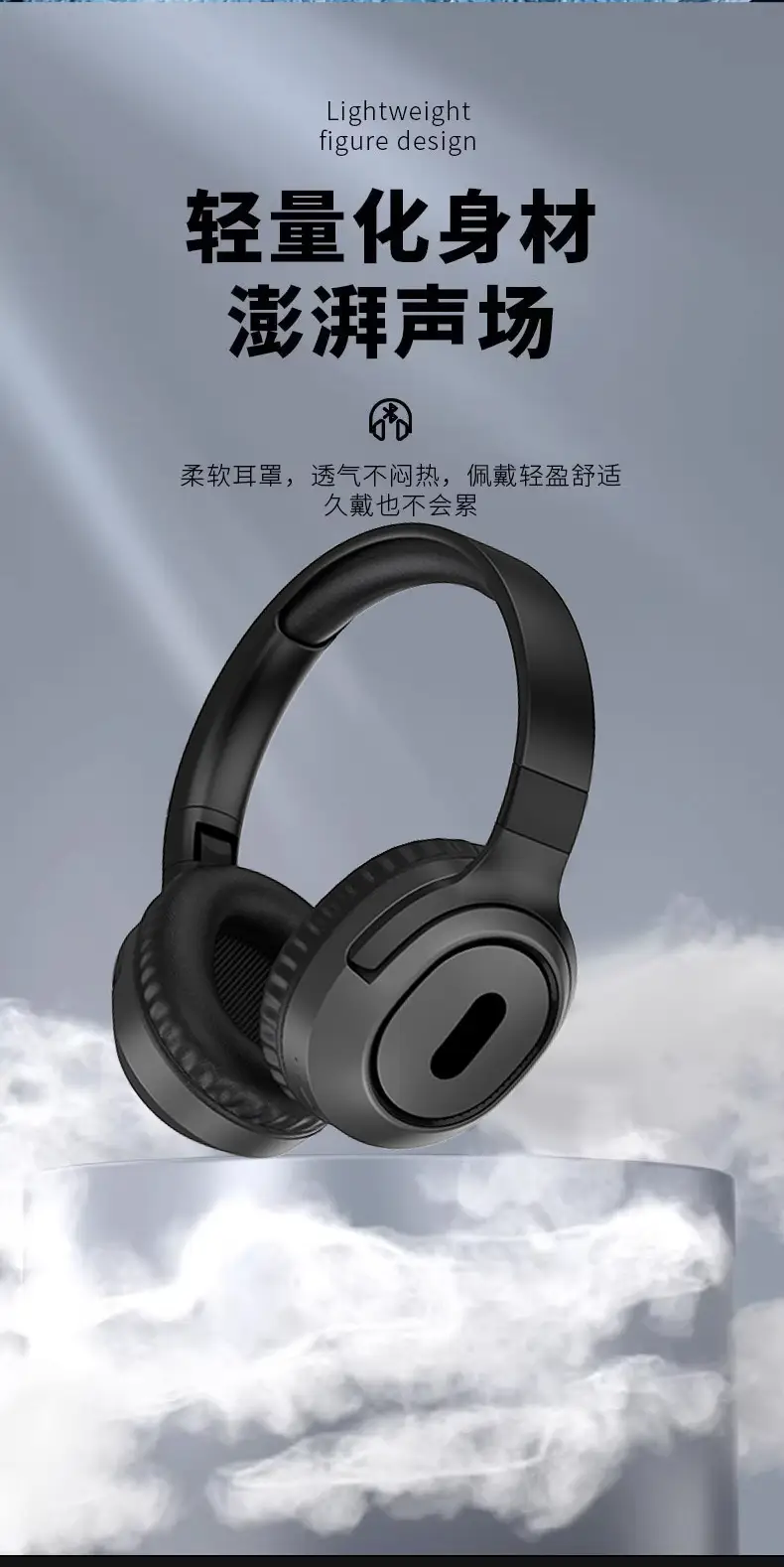 Wireless Bluetooth P3 Headphones Black White 4h Battery β feature 9