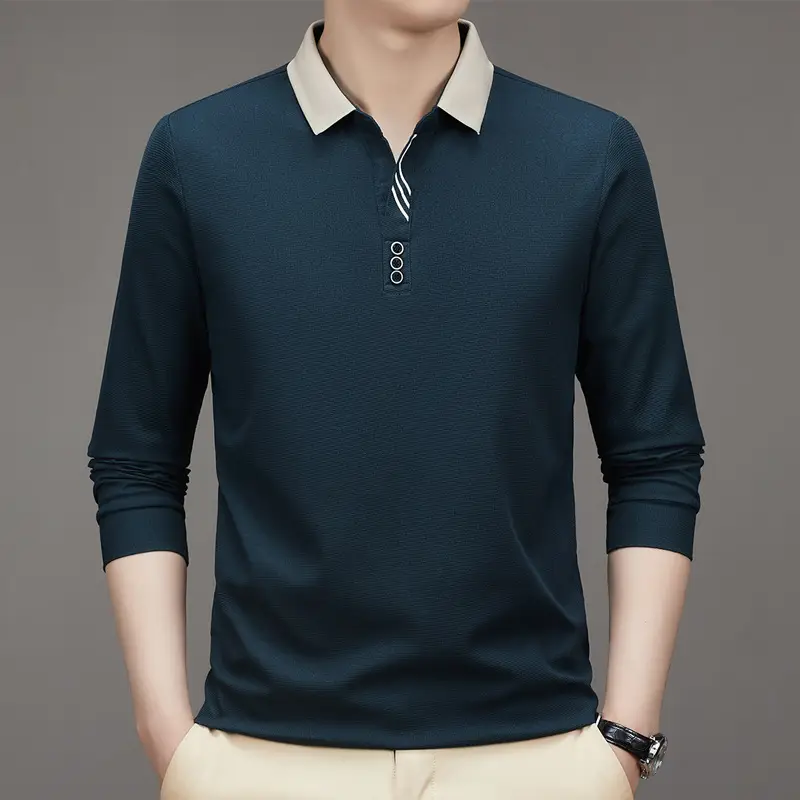 Men's Green Polo Shirt with Embroidered Logo - Image 8