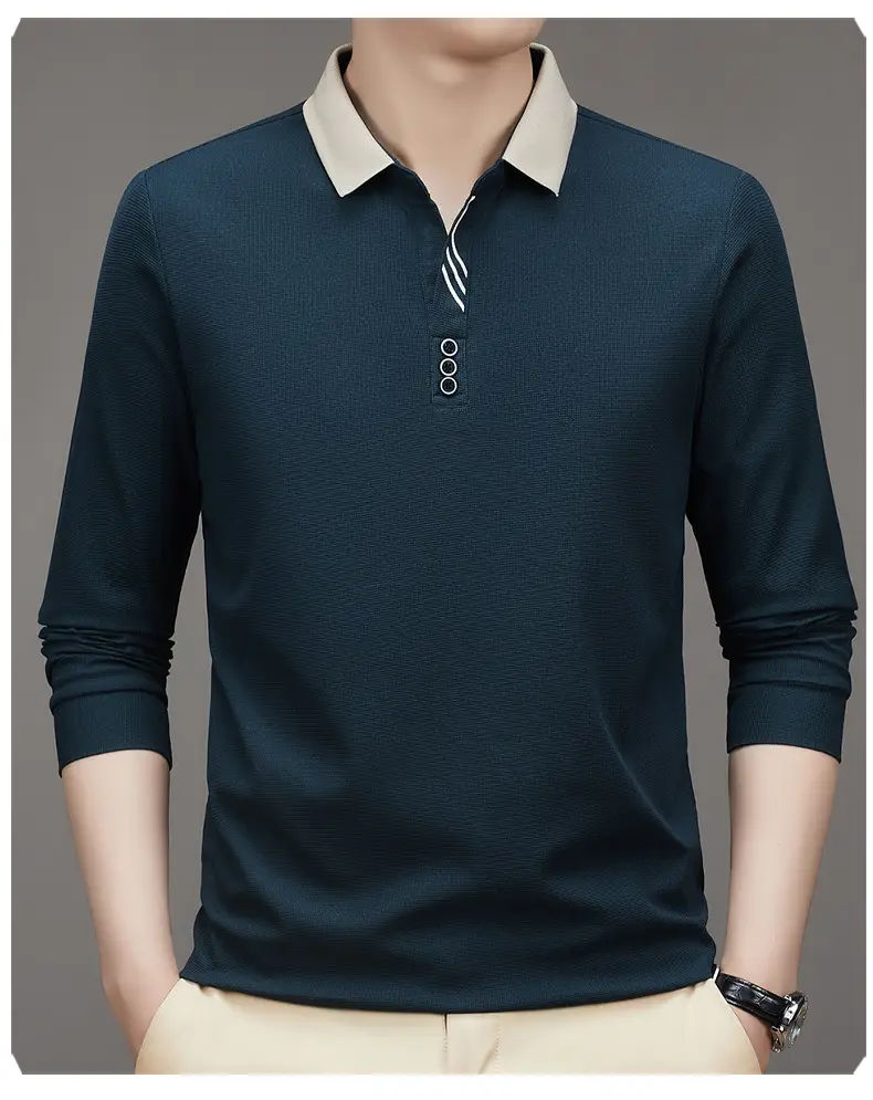 Men's Green Polo Shirt with Embroidered Logo — feature 23