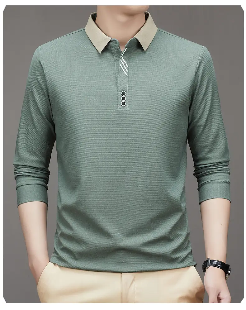 Men's Green Polo Shirt with Embroidered Logo — feature 29