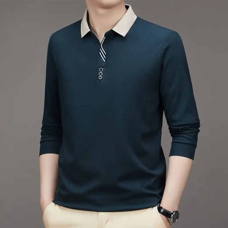 Men's Green Polo Shirt with Embroidered Logo - Image 2