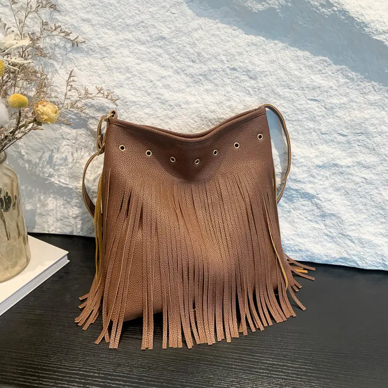 White Fringe Shoulder Bag for Women 2024 - Image 2