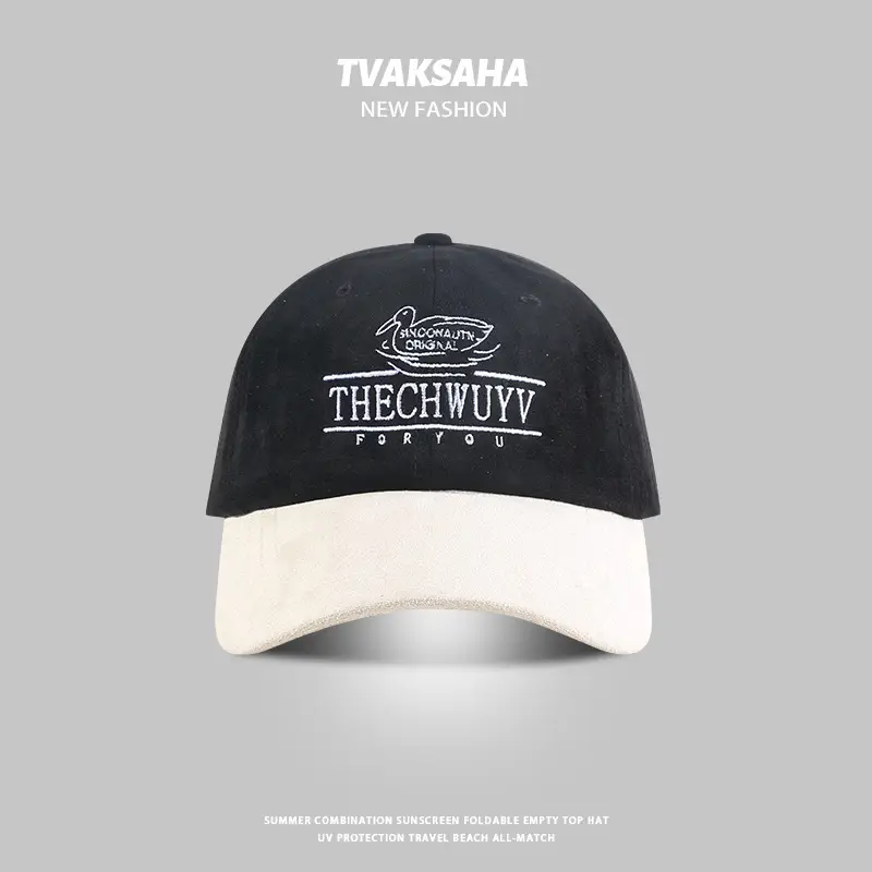 TVCWSHA Black White Baseball Cap Women Men Retro Sun Hat - Image 4