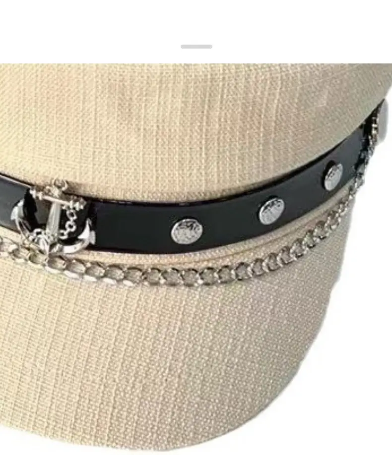 Women's Beige Duck Tongu Beret with Buckle — feature 13