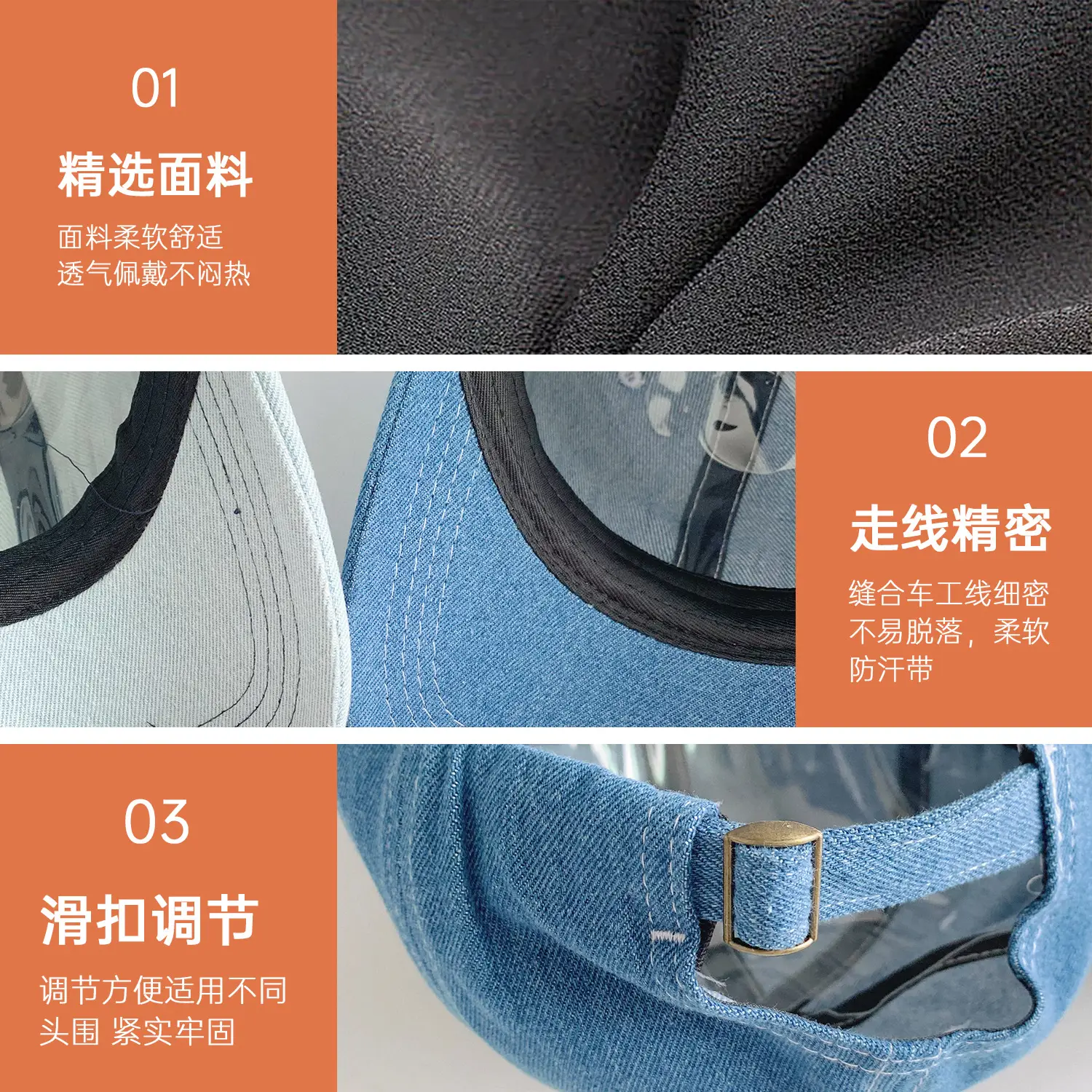 Men Wash Embroidered Baseball Cap Grey Spring Autumn