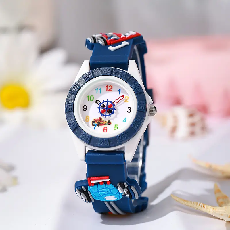 Kids Racing Silicone Quartz Watch Blue Red - Image 4