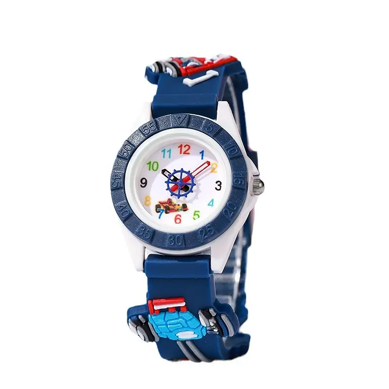 Kids Racing Silicone Quartz Watch Blue Red - Image 8
