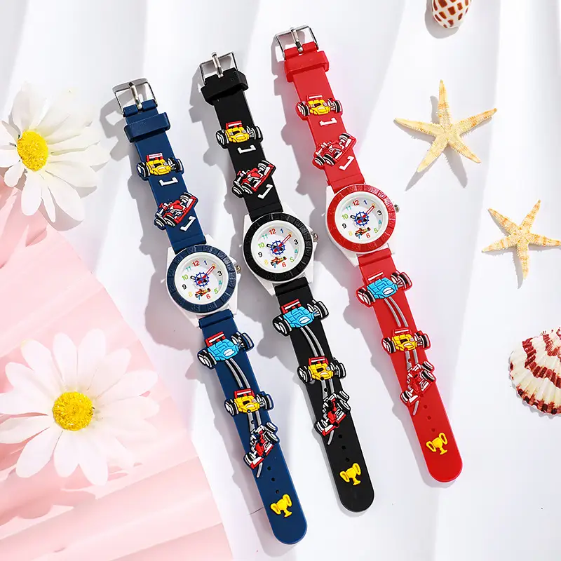 Kids Racing Silicone Quartz Watch Blue Red — feature 2