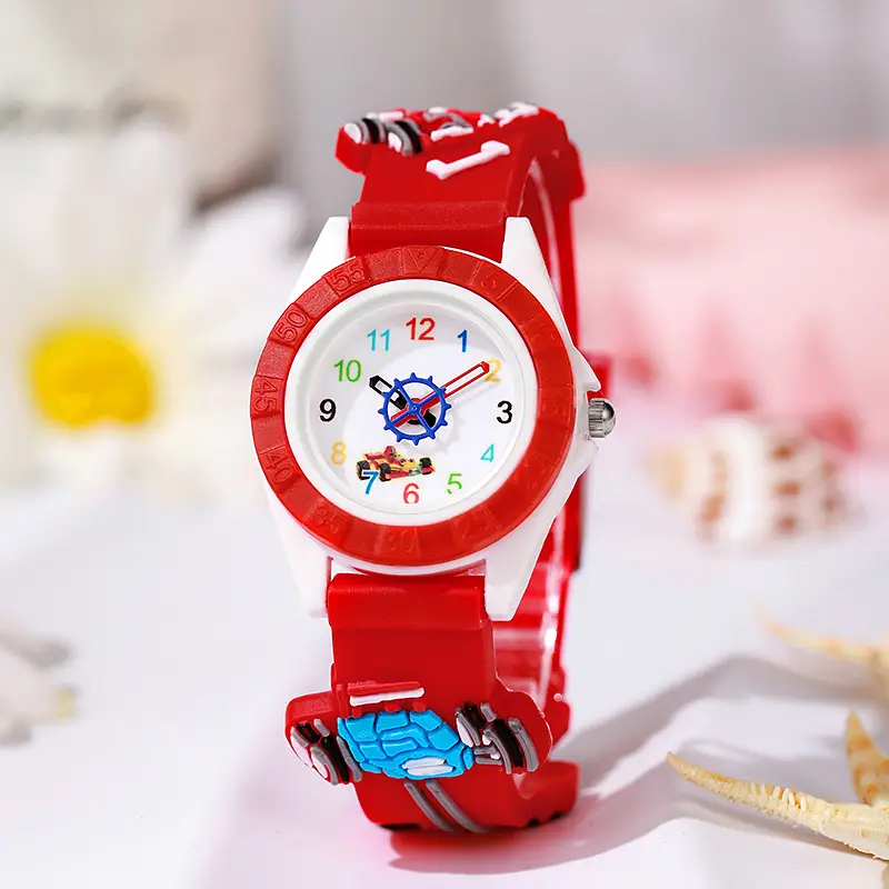 Kids Racing Silicone Quartz Watch Blue Red — feature 5
