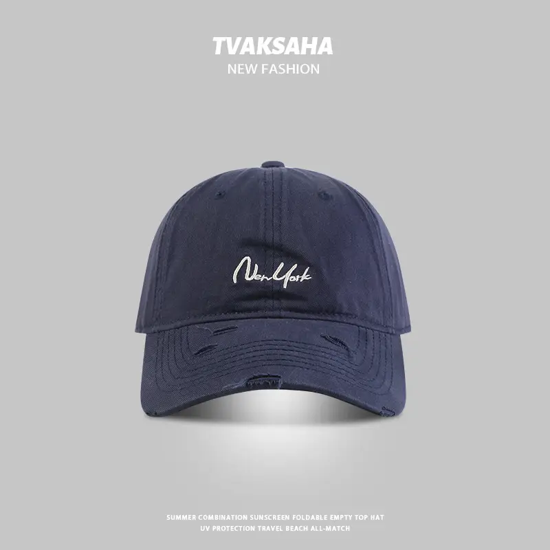 Women Navy Blue Embroidered Baseball Cap — feature 4