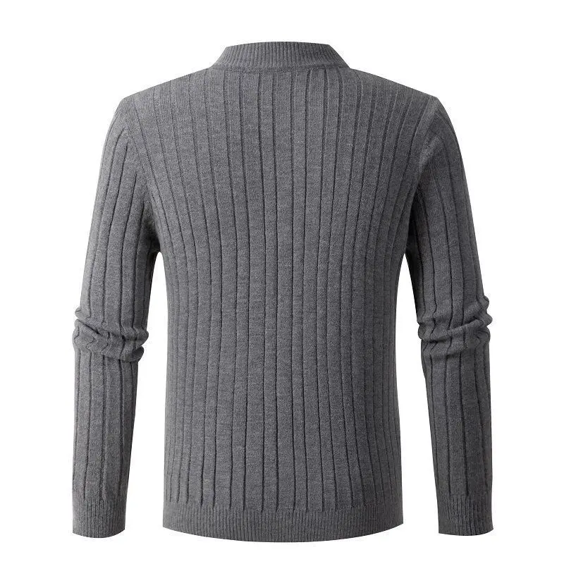 Men's Beige Twist Half-Zip Sweater Base Shirt — feature 6