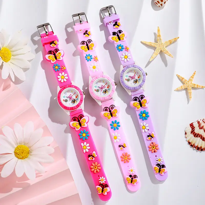 Cute Butterfly Student Watch with Quartz & Silicone Band — feature 2