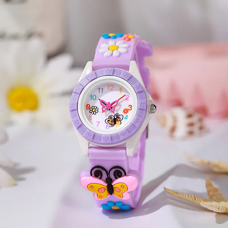 Cute Butterfly Student Watch with Quartz & Silicone Band - Image 2