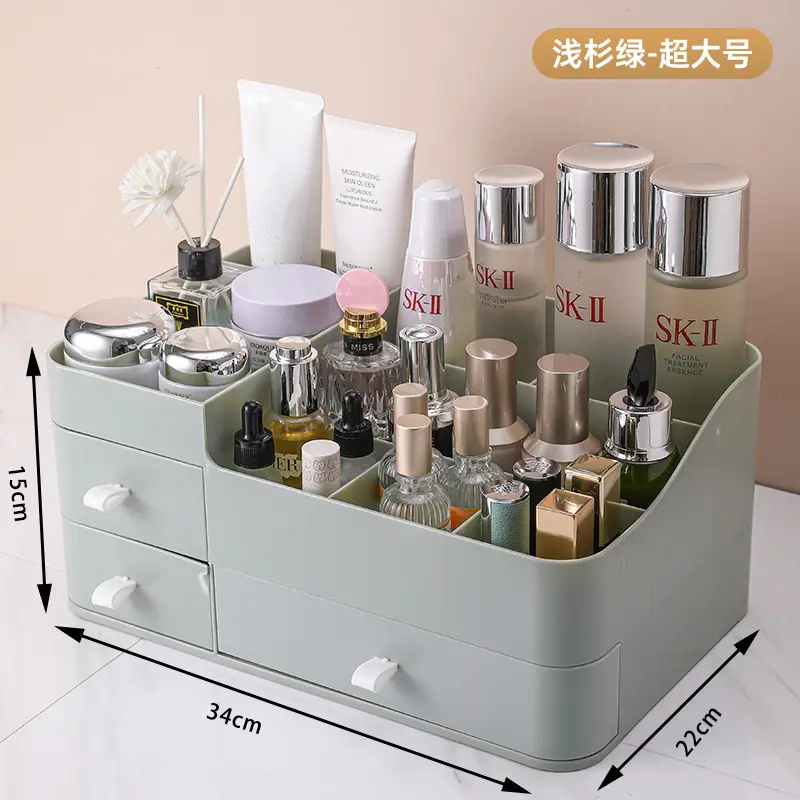 White Makeup Storage Box with Drawers for Cosmetics & Skincare