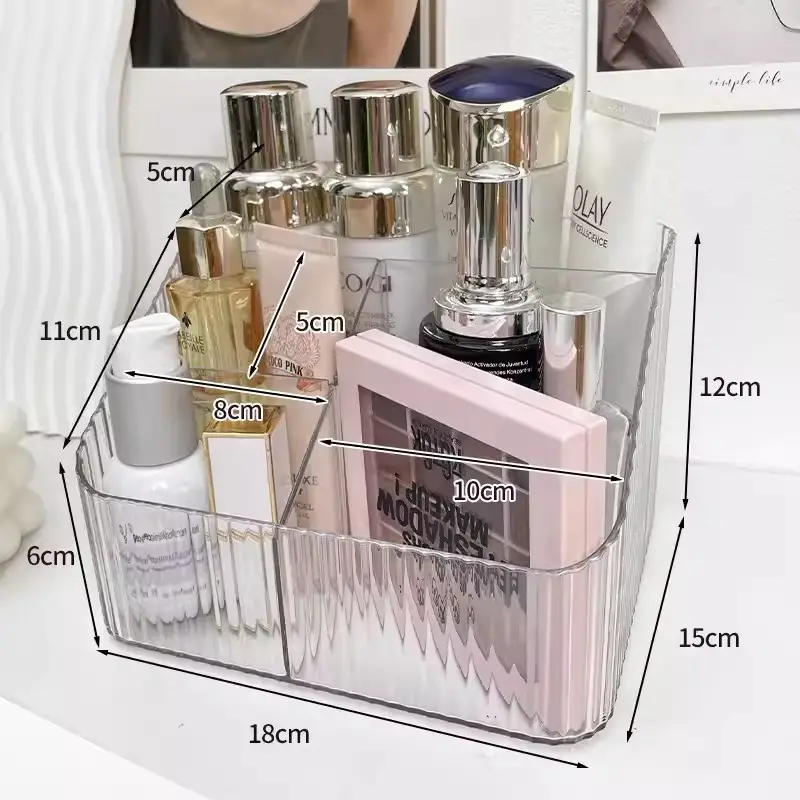 White Makeup Storage Box with Drawers for Cosmetics & Skincare