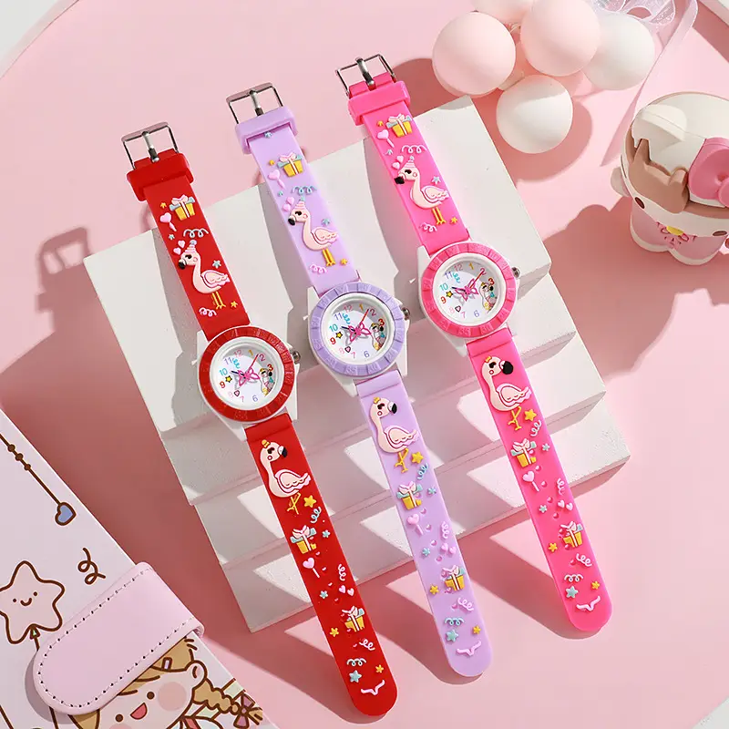 Kids Cartoon Silicone Watch Purple Quartz - Image 7