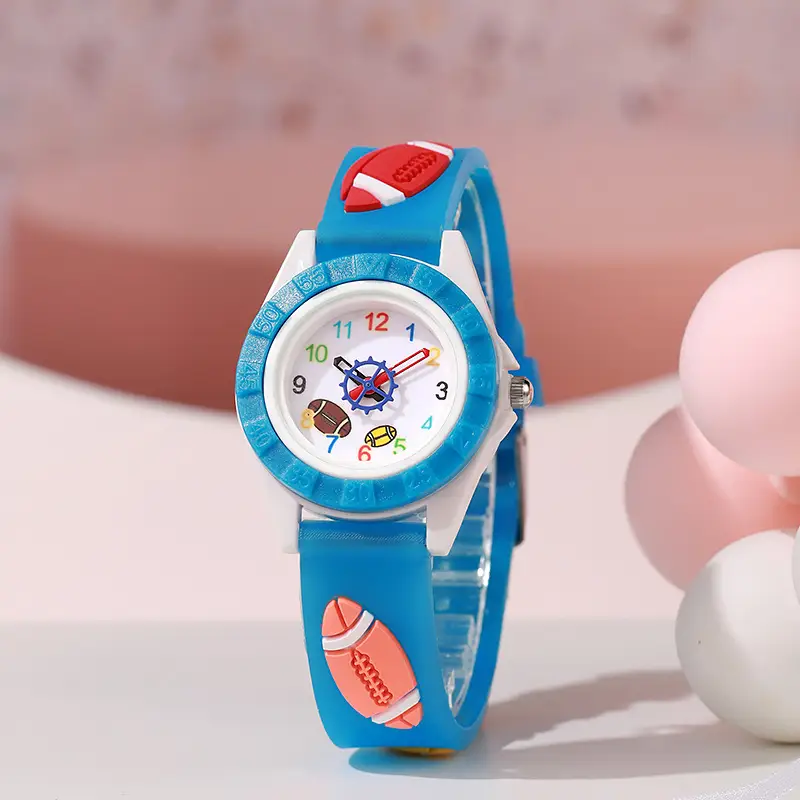 Kids Cartoon Quartz Watch Blue Silicone Band — feature 3