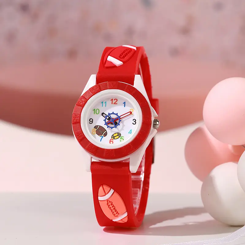 Kids Cartoon Quartz Watch Blue Silicone Band