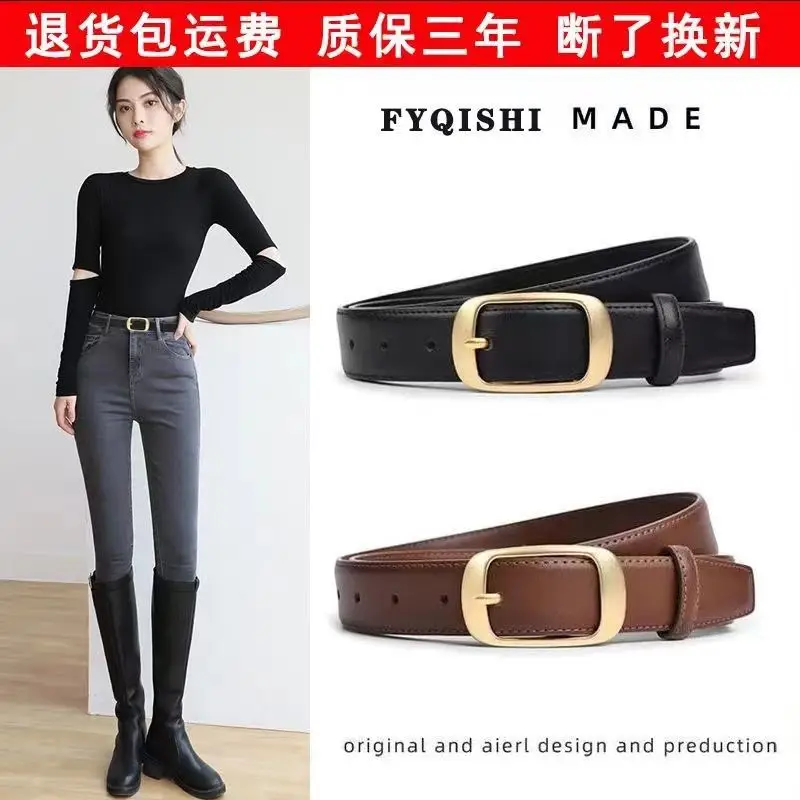 Women Genuine Leather Belt Casual Spring Thin Sweet Girl Style