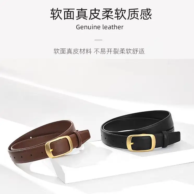 Women Genuine Leather Belt Casual Spring Thin Sweet Girl Style