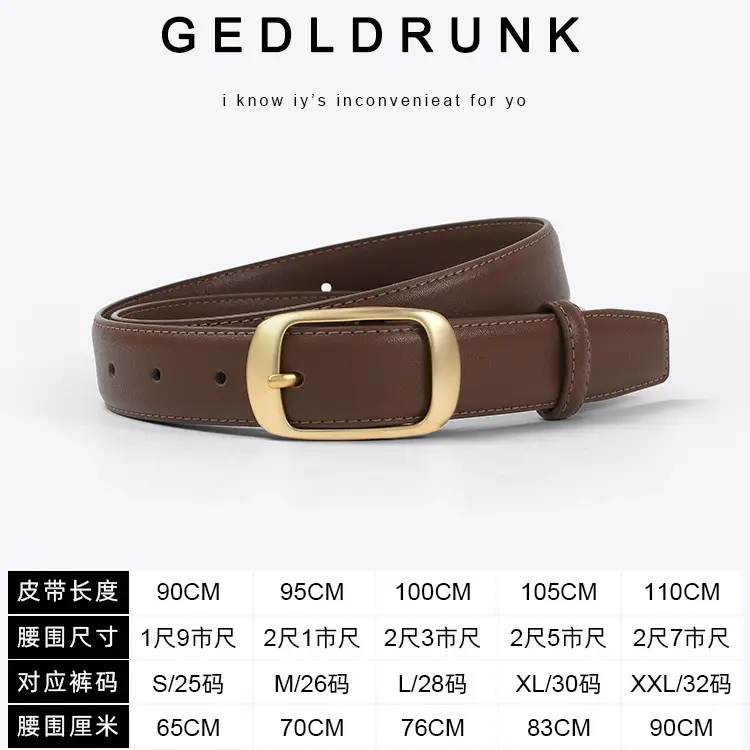 Women Genuine Leather Belt Casual Spring Thin Sweet Girl Style