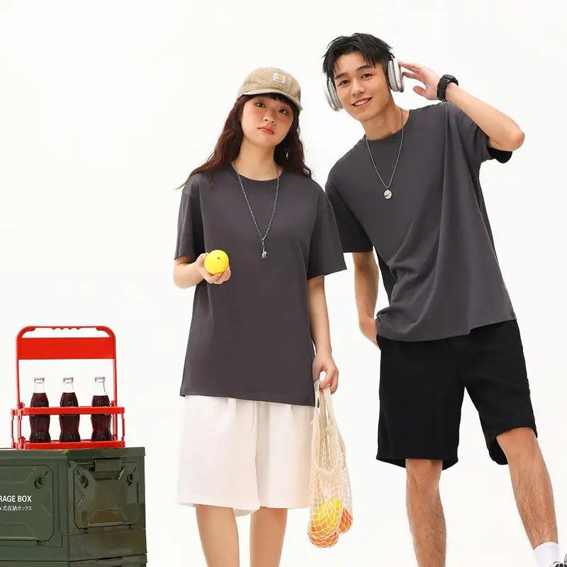 Men Black Cotton Crewneck T-Shirt 230g - Image 13