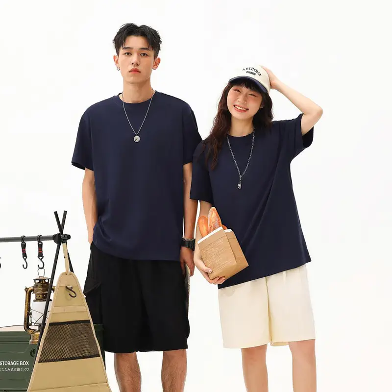 Men Black Cotton Crewneck T-Shirt 230g - Image 14