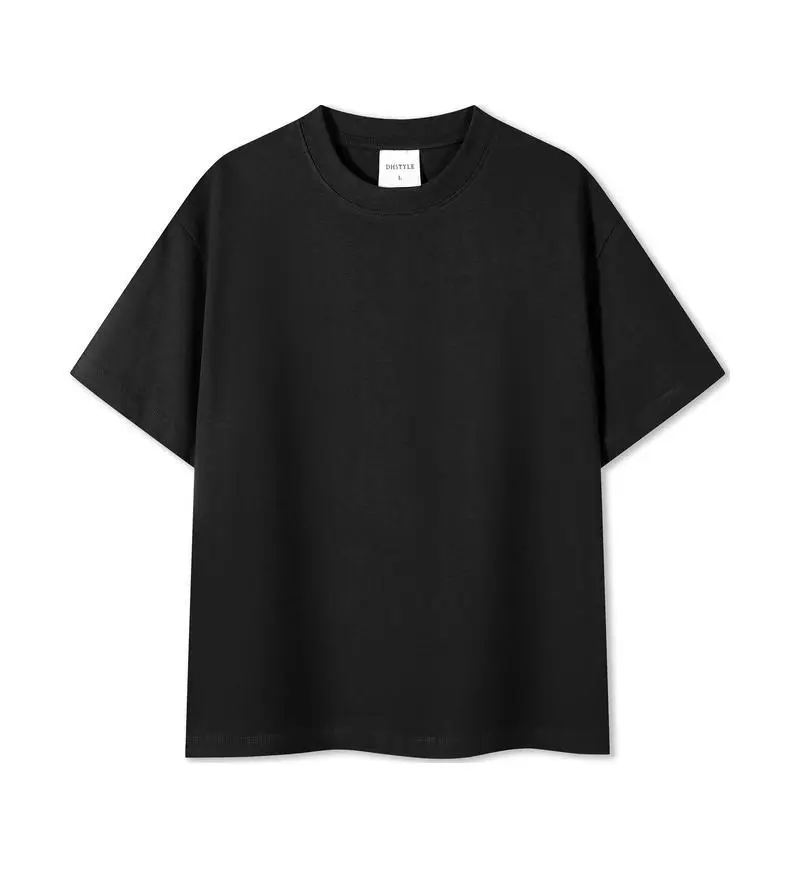 Men Black Cotton Crewneck T-Shirt 230g - Image 10