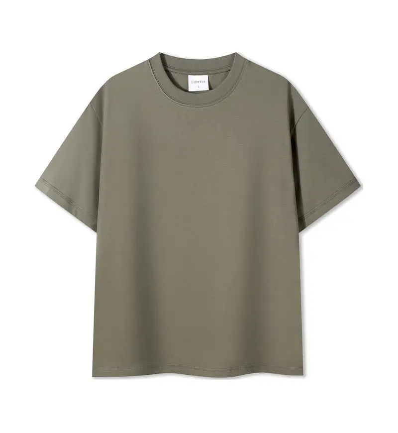 Men Black Cotton Crewneck T-Shirt 230g - Image 11