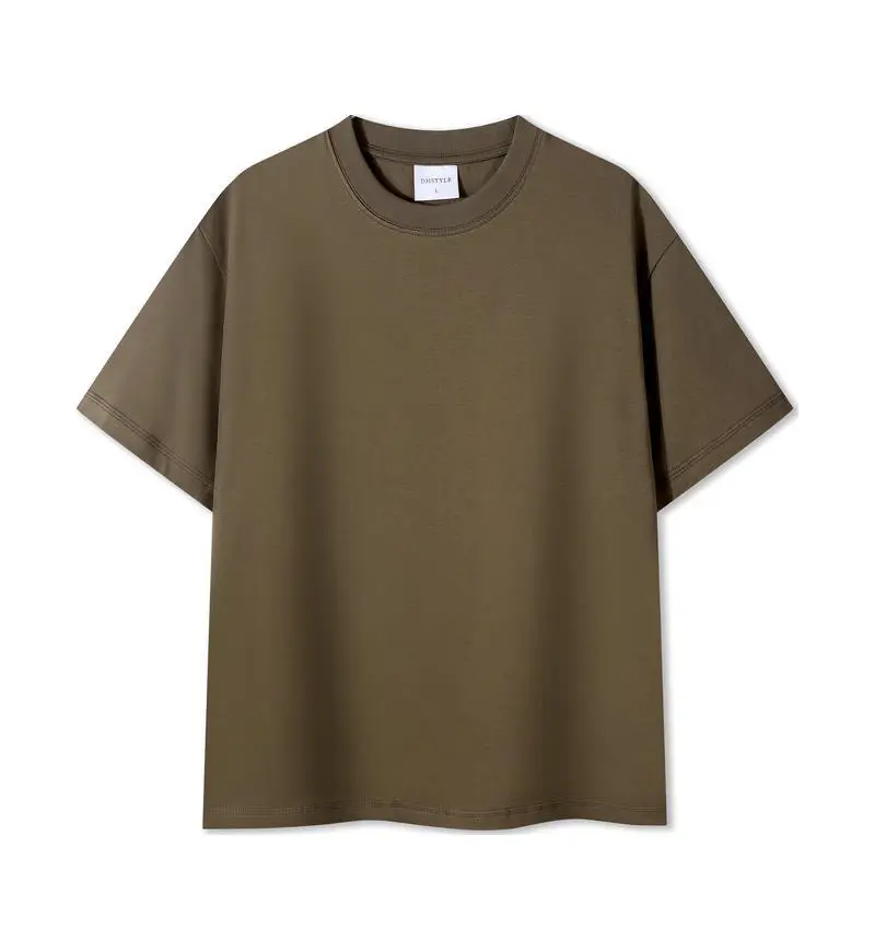 Men Black Cotton Crewneck T-Shirt 230g - Image 7