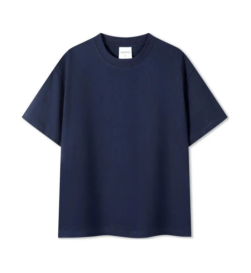 Men Black Cotton Crewneck T-Shirt 230g - Image 9