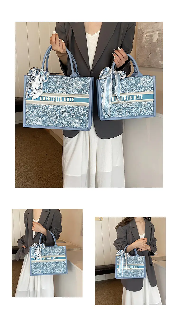 Pink Embroidered Women's Handbag Set with Bow Accents — feature 11