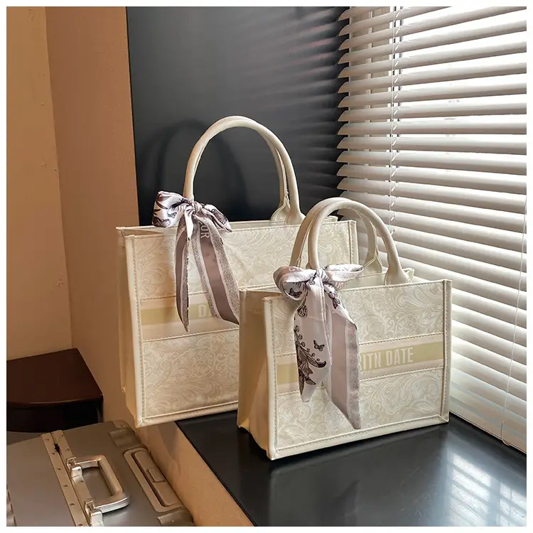 Pink Embroidered Women's Handbag Set with Bow Accents — feature 15