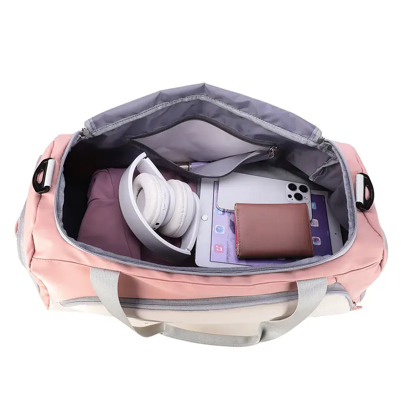 Black Multifunctional Fitness Travel Bag with Independent Shoe Compartment