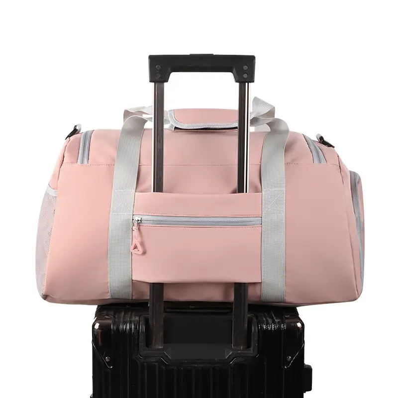 Black Multifunctional Fitness Travel Bag with Independent Shoe Compartment