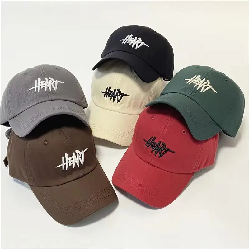 Women Brown Heart Embroidered Baseball Cap - Image 7