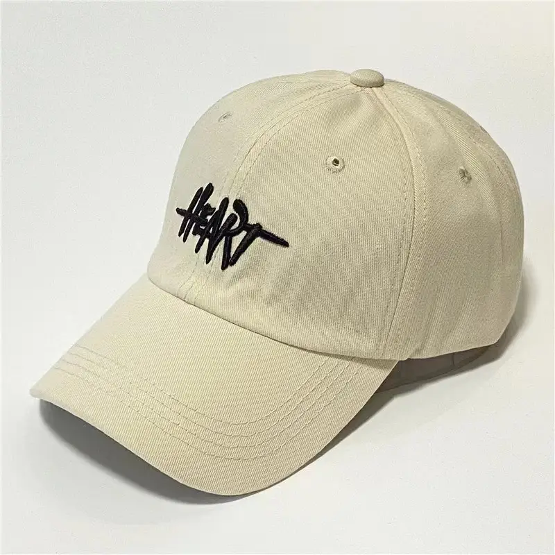 Women Brown Heart Embroidered Baseball Cap - Image 3